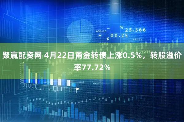 聚赢配资网 4月22日甬金转债上涨0.5%，转股溢价率77.72%